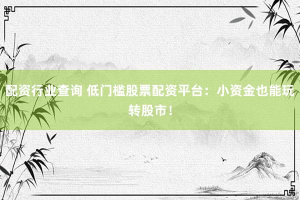配资行业查询 低门槛股票配资平台：小资金也能玩转股市！