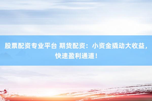 股票配资专业平台 期货配资：小资金撬动大收益，快速盈利通道！