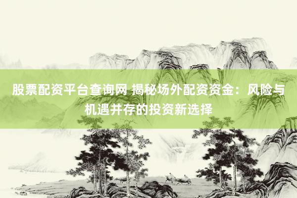 股票配资平台查询网 揭秘场外配资资金：风险与机遇并存的投资新选择