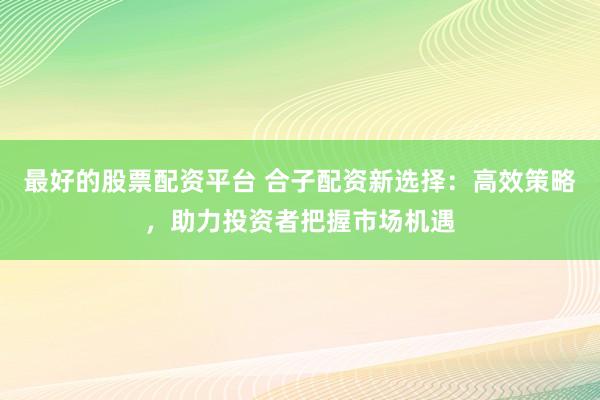 最好的股票配资平台 合子配资新选择：高效策略，助力投资者把握市场机遇