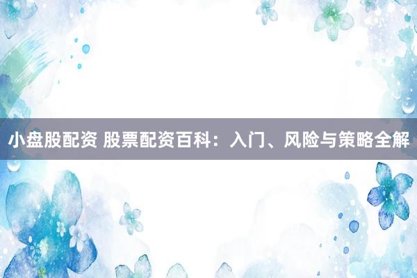 小盘股配资 股票配资百科：入门、风险与策略全解