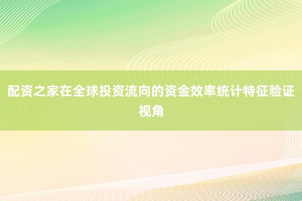 配资之家在全球投资流向的资金效率统计特征验证视角