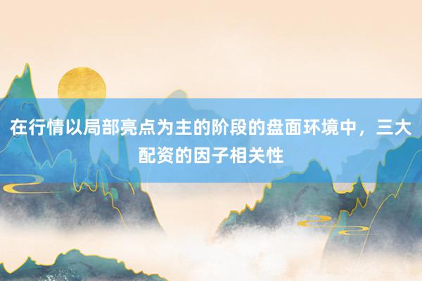在行情以局部亮点为主的阶段的盘面环境中，三大配资的因子相关性