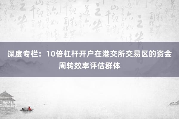 深度专栏：10倍杠杆开户在港交所交易区的资金周转效率评估群体
