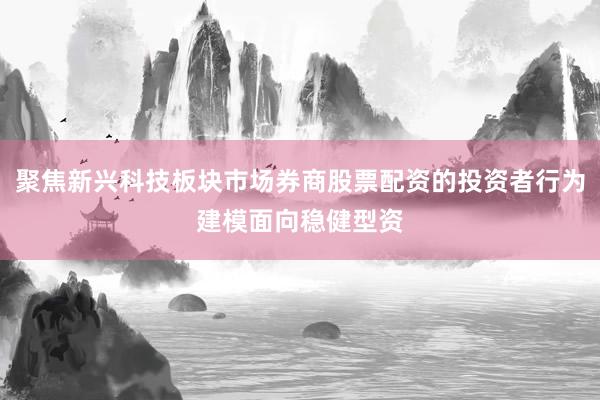 聚焦新兴科技板块市场券商股票配资的投资者行为建模面向稳健型资