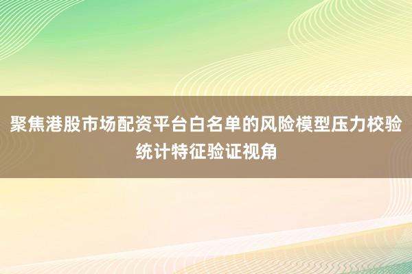 聚焦港股市场配资平台白名单的风险模型压力校验统计特征验证视角