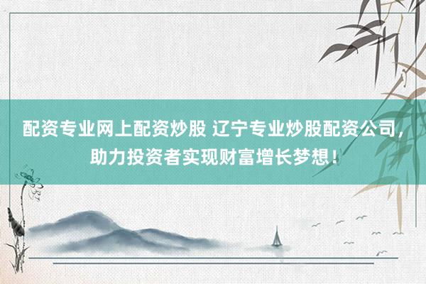 配资专业网上配资炒股 辽宁专业炒股配资公司，助力投资者实现财富增长梦想！