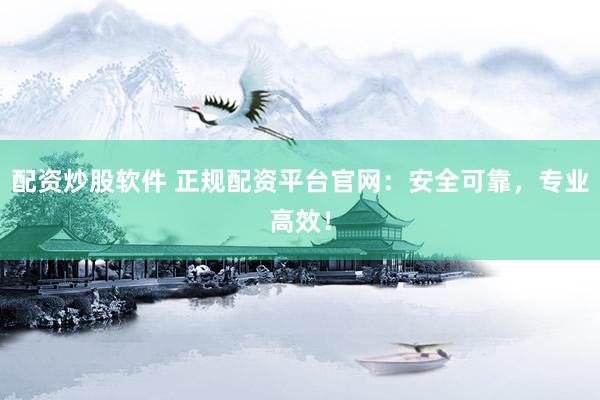 配资炒股软件 正规配资平台官网：安全可靠，专业高效！